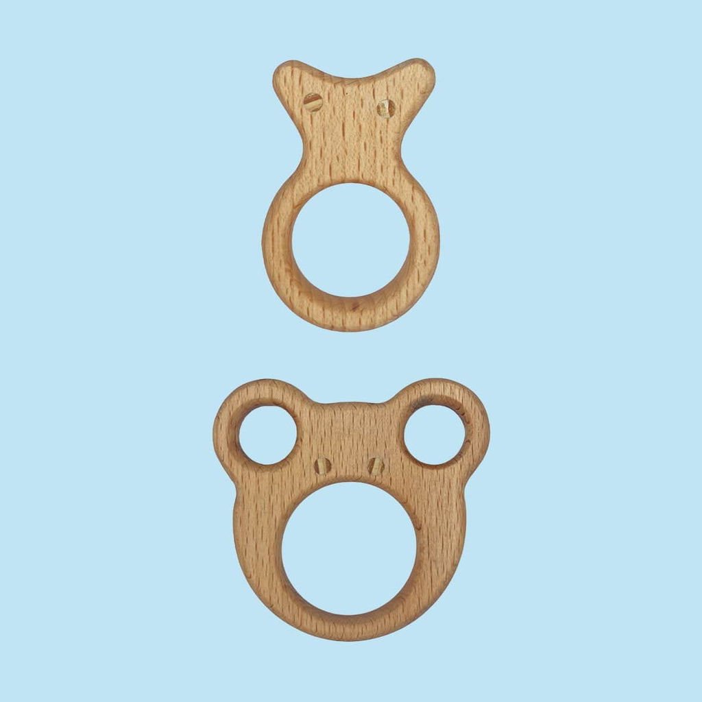 Wooden Teethers -Fish and Bear