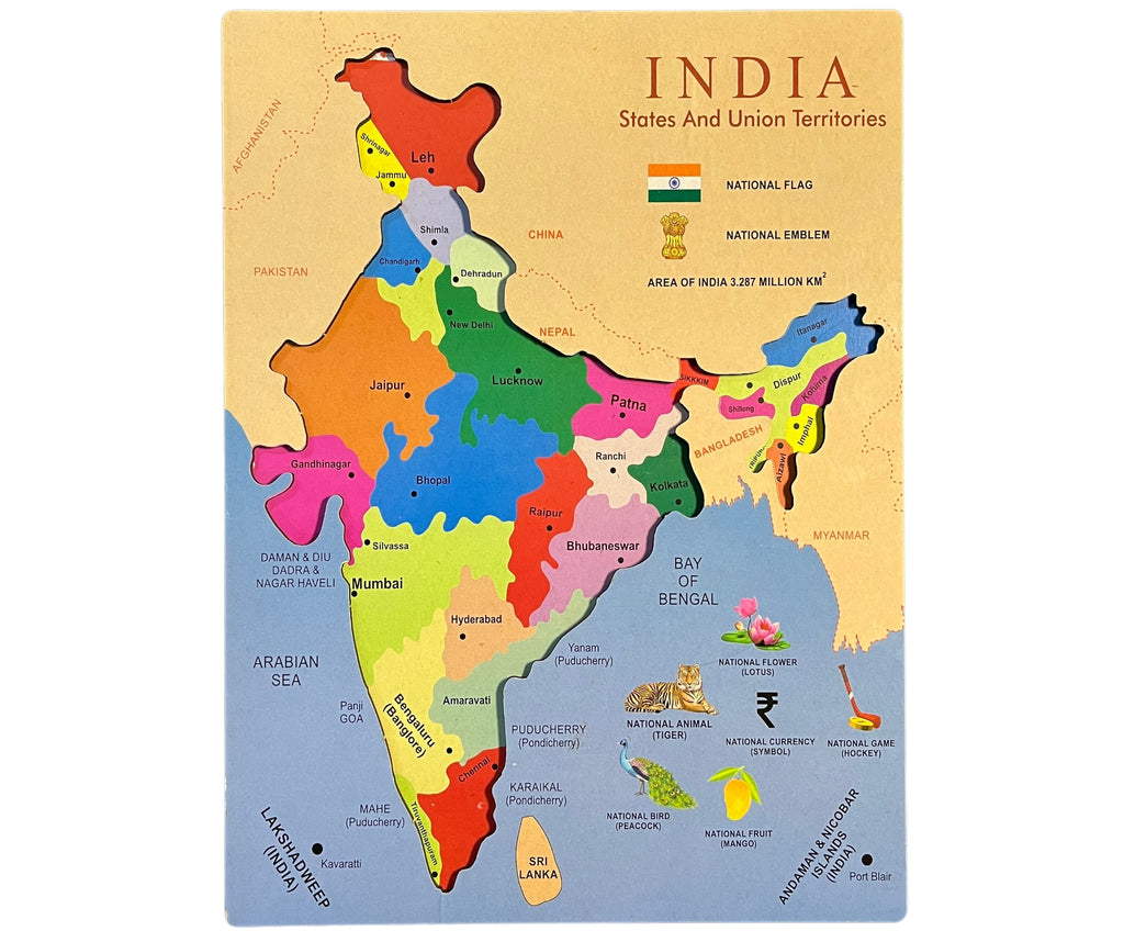 Map Of India With States Capitals And Union Territories