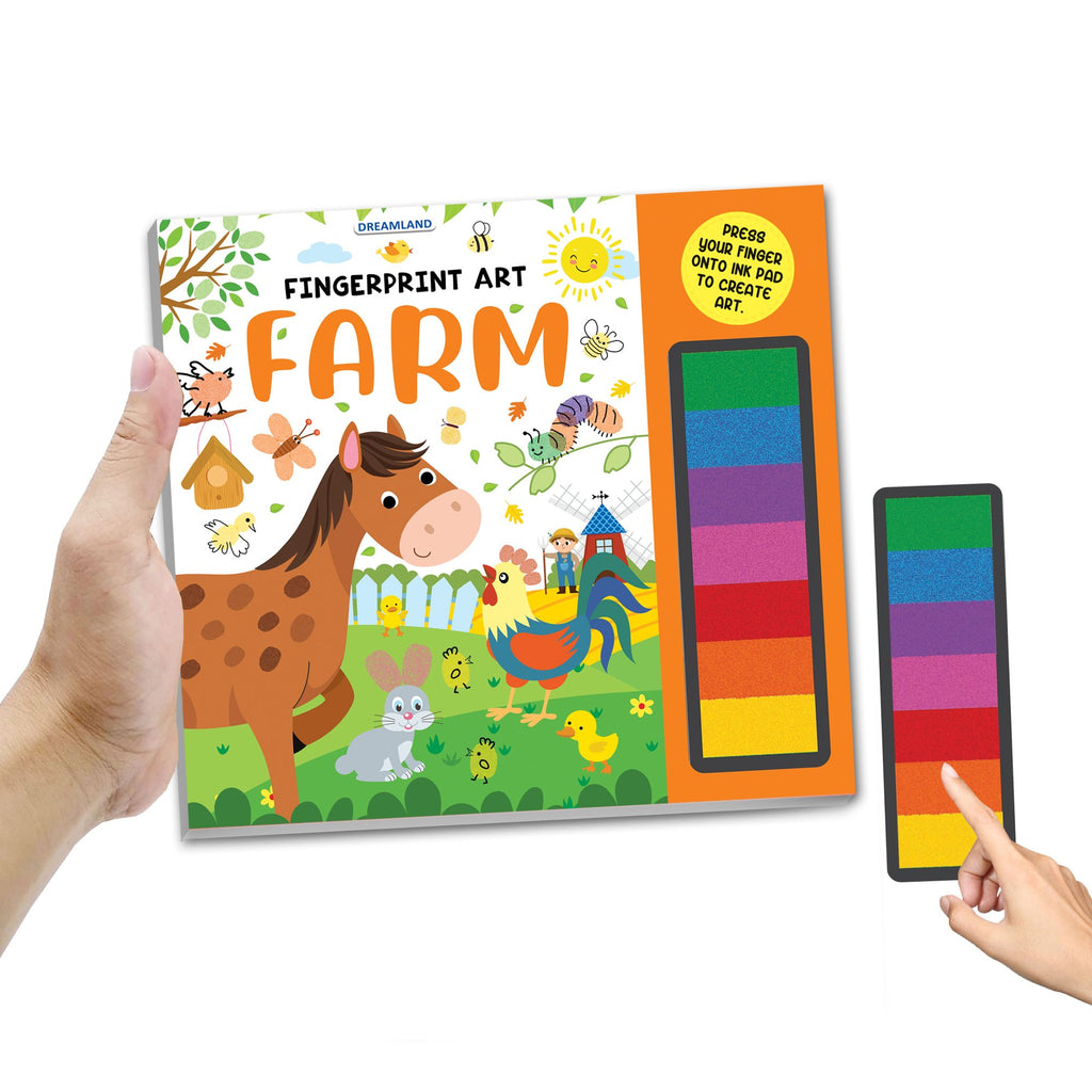 Fingerprint Art Activity Book for Children – Farm with Thumbprint Gadget