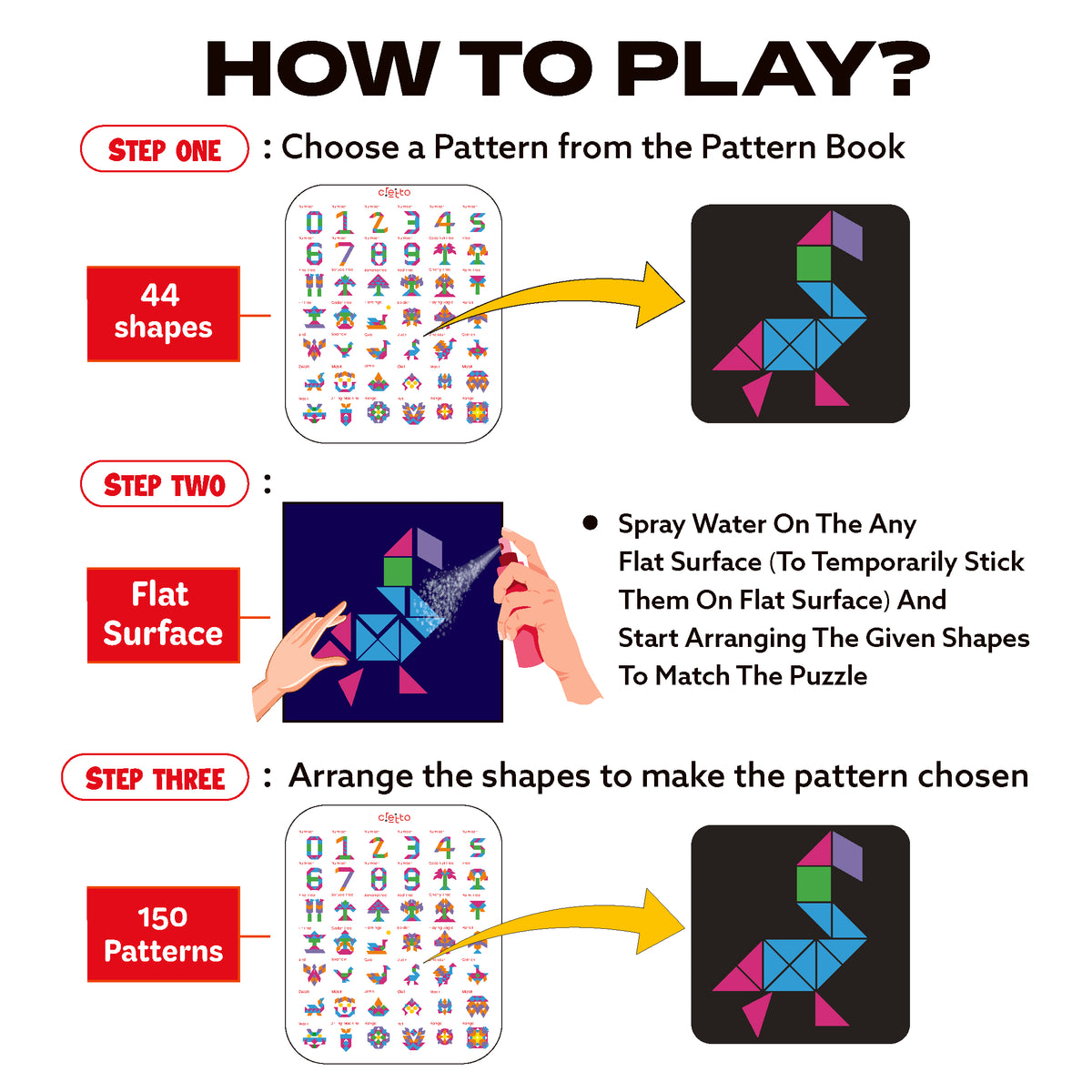 Fun with Magic Shapes - 44 Magic Stick Shapes & 150 Patterns Puzzle Sh ...