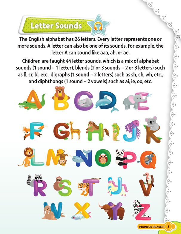 Phonics Reader -1 (Alphabet Sounds, A to Z) Age 4+