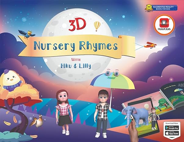 HoloKitab Augmented Reality 3D Interactive Nursery Rhymes for Kids: Enjoy 12 Delightful Rhymes in a Whole New Way!