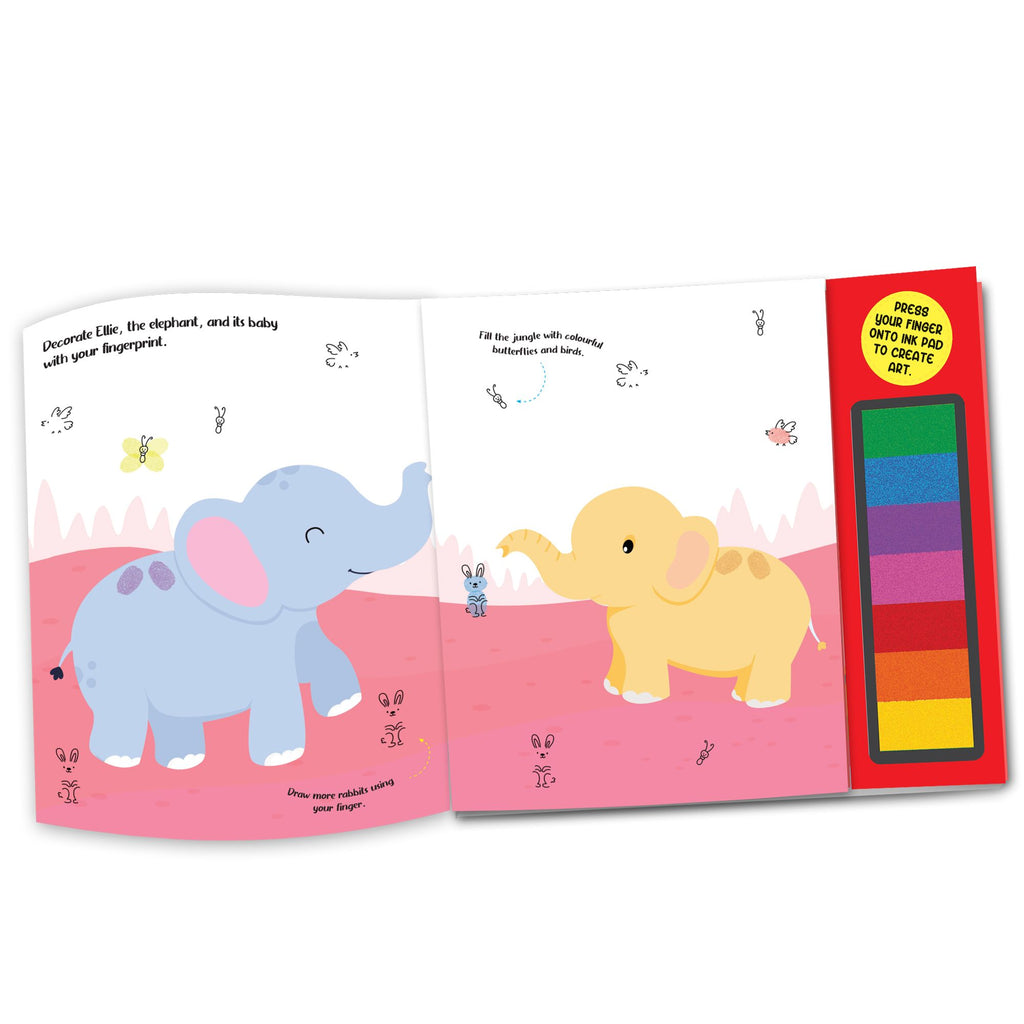 Dreamland Publications Fingerprint Art Activity Book For Children- Garden With Thumbprint Gadget