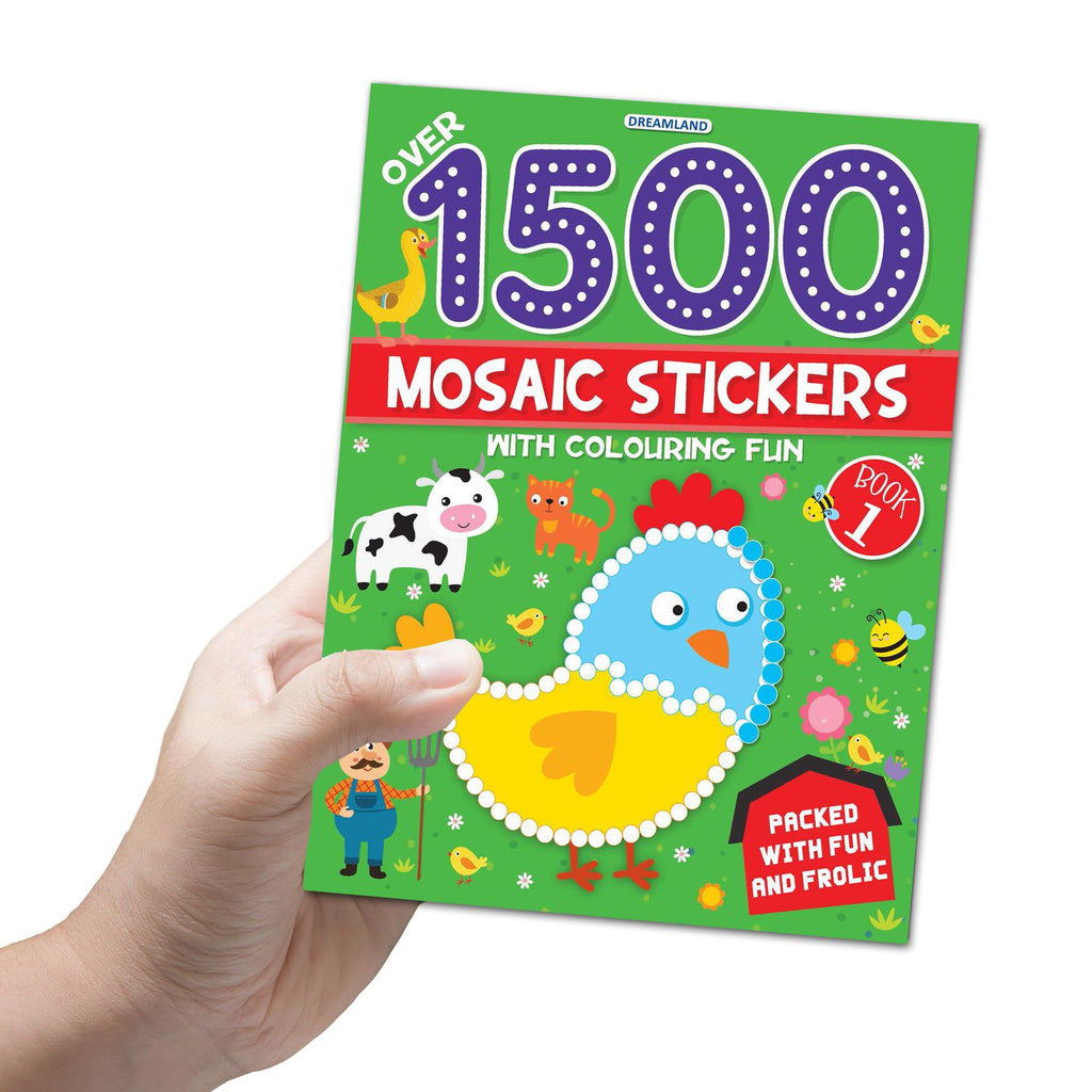 1500 Mosaic Stickers Book 1 with Colouring Fun – Sticker Book for Kids Age 4 – 8 years