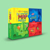 3 in 1 Educational World Map Puzzle with 40 Re-usable Quiz Sheets (Includes World Map, India Map and Europe Map)
