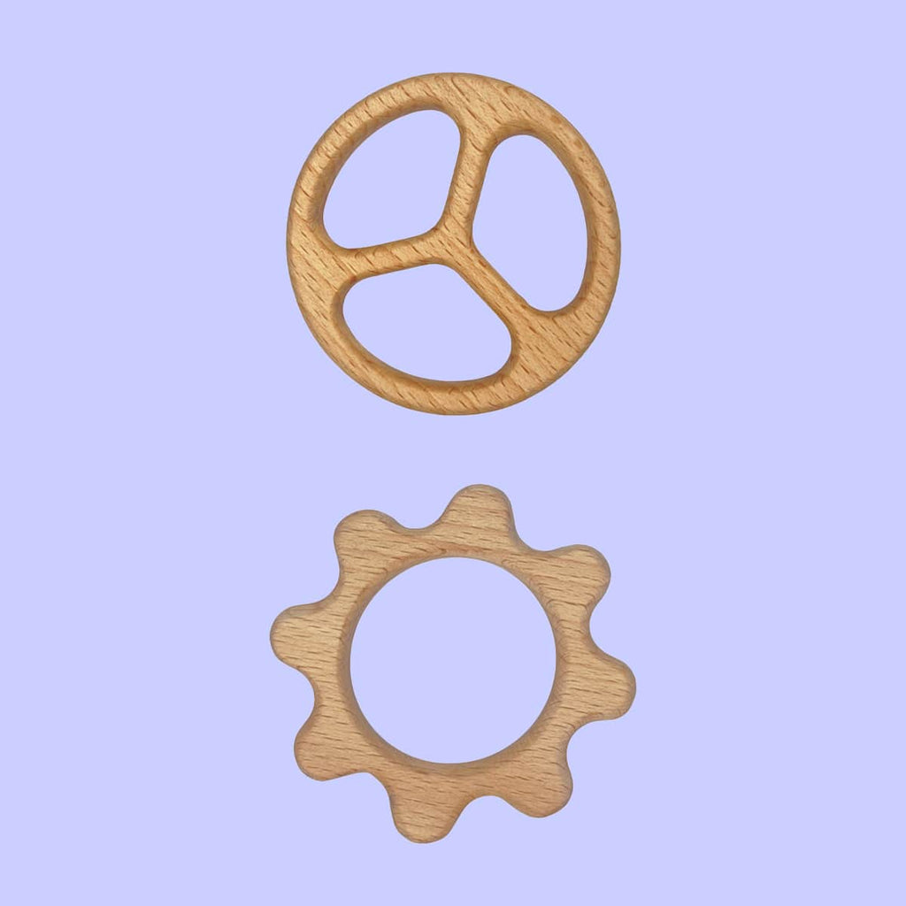 Wooden Teethers -Sun and Wheel