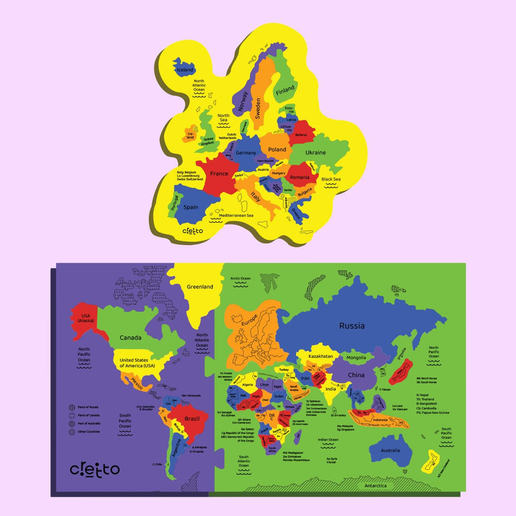 World Map & Europe Map Puzzle